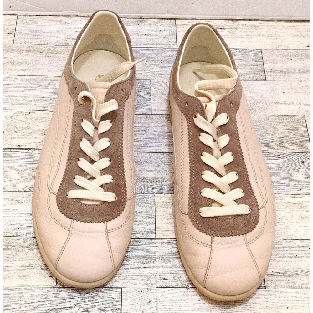Brunello Cucinelli Men's Leather Low-Top Lace-Up Sneakers Beige/Taupe EU 44